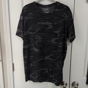 Tuff Men’s Black and Gray Camo Short Sleeve Tee